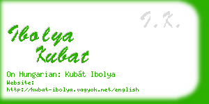 ibolya kubat business card