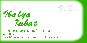 ibolya kubat business card